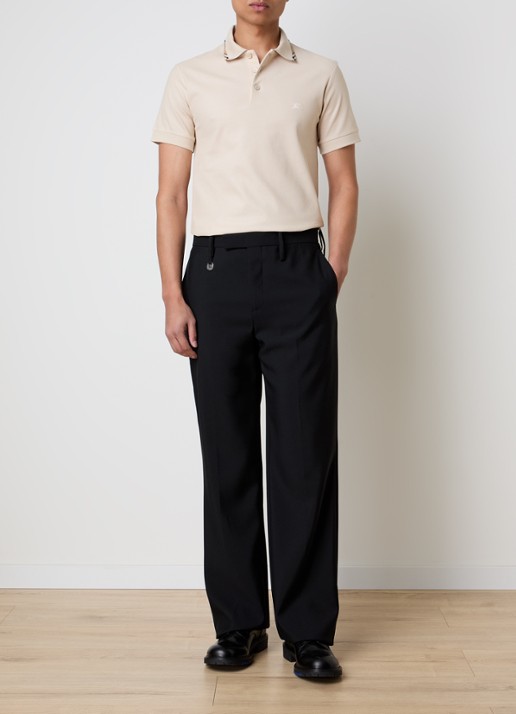 Burberry Ediie regular fit polo met logo - voorkant 5 beige