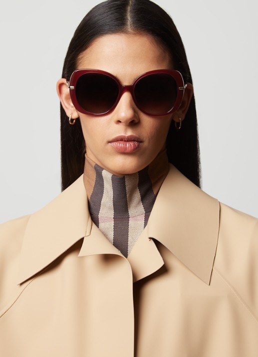 Burberry Eugenie zonnebril BE4374  - voorkant 5 bordeauxrood