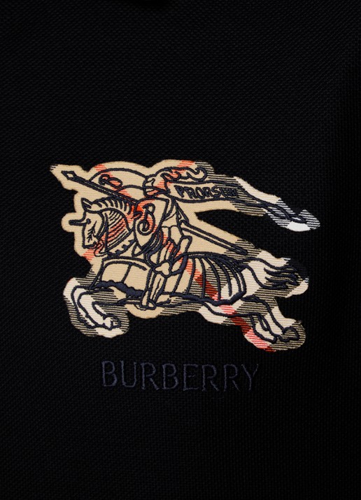 Burberry Evan regular fit polo met logoborduring - detail 2 zwart