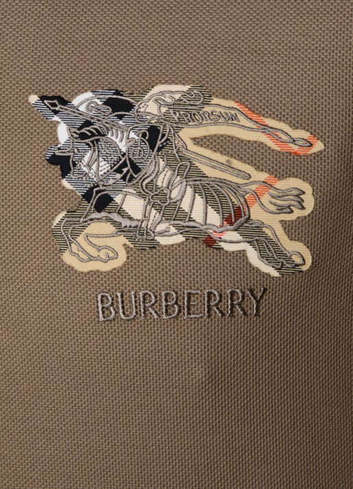 Burberry Evan regular fit polo met logoborduring - detail 2 zand