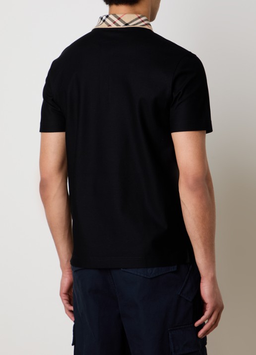 Burberry Evan regular fit polo met stretch - achterkant zwart