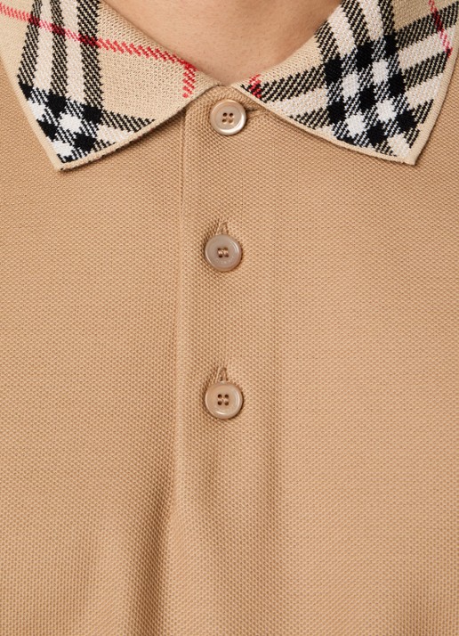 Burberry Evan regular fit polo met stretch - detail 4 camel