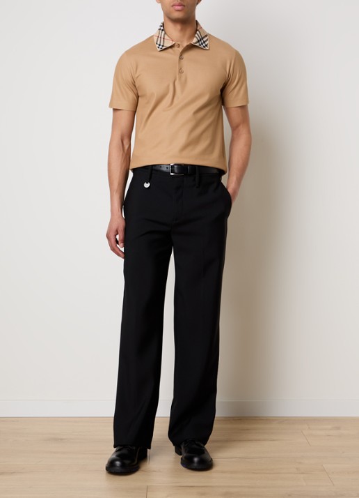 Burberry Evan regular fit polo met stretch - voorkant 2 camel
