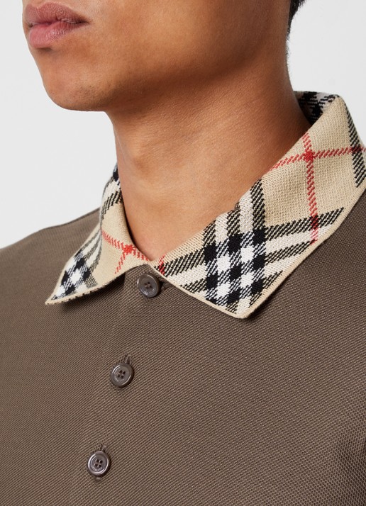 Burberry Evan regular fit polo met stretch - detail 4 bruin