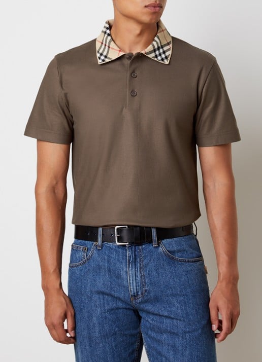 Burberry Evan regular fit polo met stretch