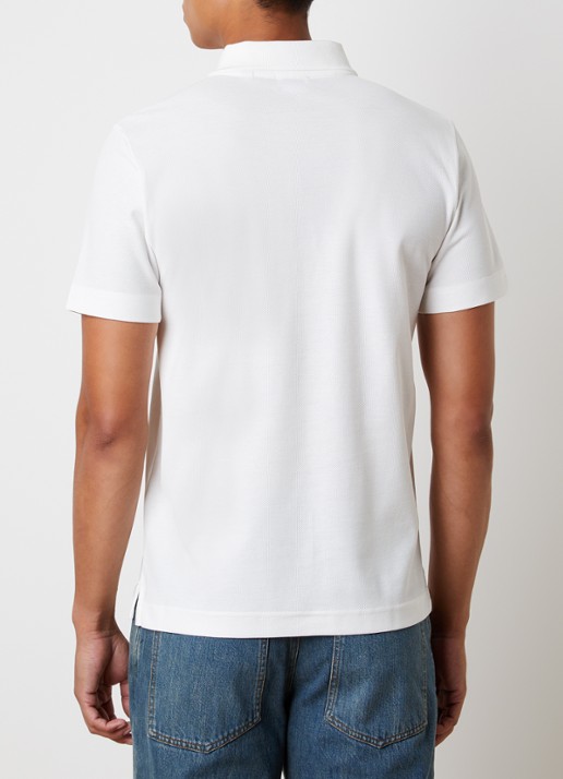 Burberry Evan regular fit polo van piqué katoen met logoborduring - achterkant 5 wit