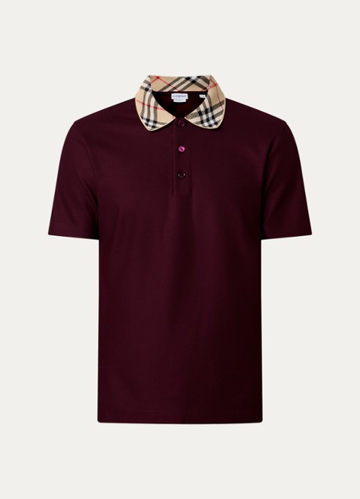 Burberry Evan regular fit polo van piqué katoen - voorkant 2 rood
