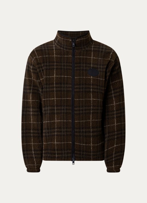 Burberry Fairfax jack van teddy met ruitdessin - voorkant donkerbruin