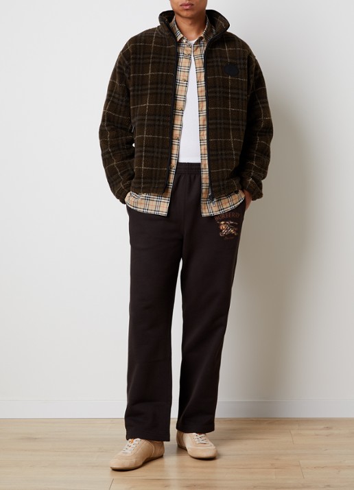 Burberry Fairfax jack van teddy met ruitdessin - voorkant 2 donkerbruin