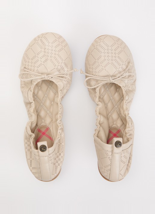 Burberry Fawn ballerina van lamsleer - detail 4 beige