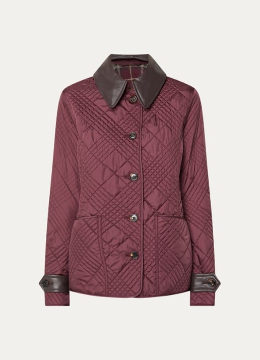 Burberry Fernleigh quilted barn jack met details van lamsleer