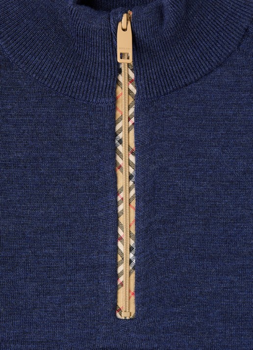 Burberry Fijngebreide trui van wol - detail 3 donkerblauw