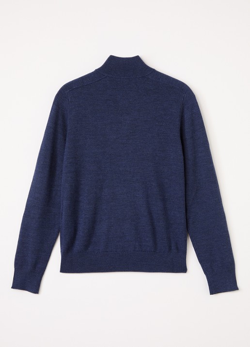 Burberry Fijngebreide trui van wol - voorkant 2 donkerblauw