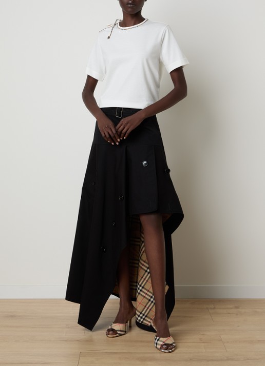 Burberry Frankie T-shirt met strikkraag - voorkant 2 gebroken wit