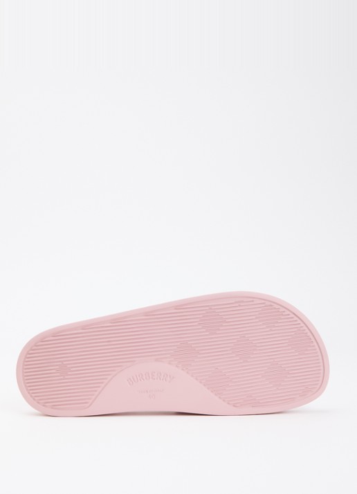 Burberry Furley slipper met logo - detail 3 lichtroze