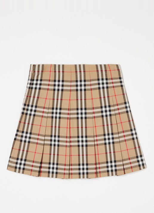 Burberry Gabrielle plooirok met ruitdessin - achterkant 3 beige