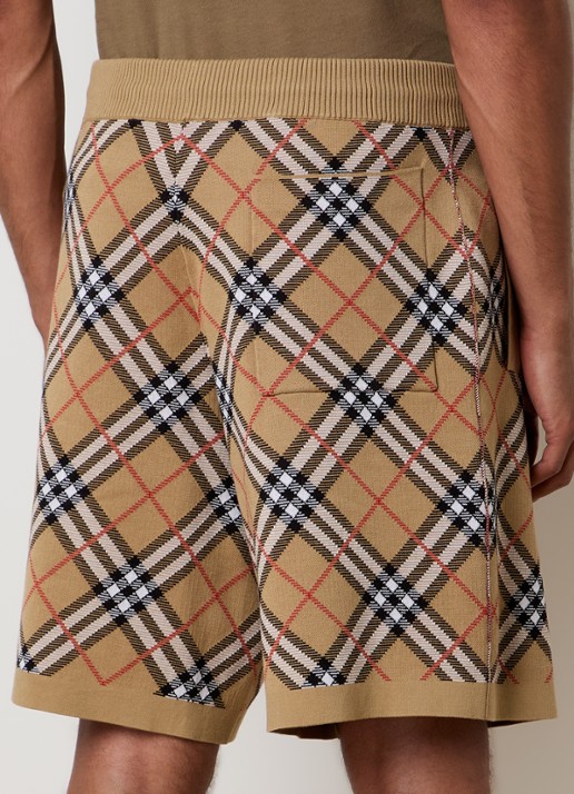 Burberry Gawain straight fit korte broek met ruitdessin - achterkant 3 camel