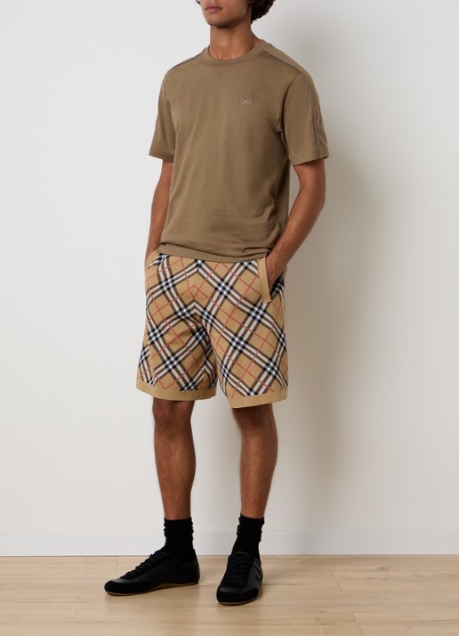 Burberry Gawain straight fit korte broek met ruitdessin - voorkant 5 camel