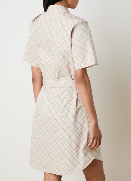 Burberry Georgina blousejurk met ruitdessin - achterkant 5 creme