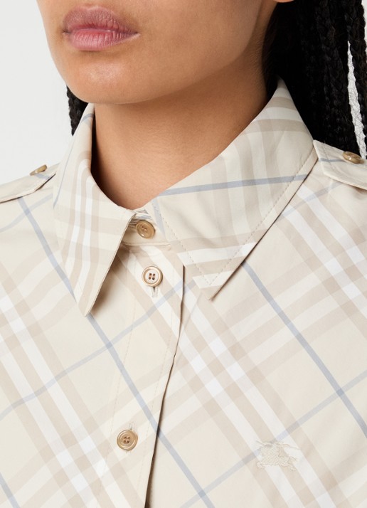 Burberry Georgina blousejurk met ruitdessin - detail 2 creme