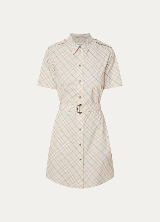 Burberry Georgina blousejurk met ruitdessin - voorkant 3 creme