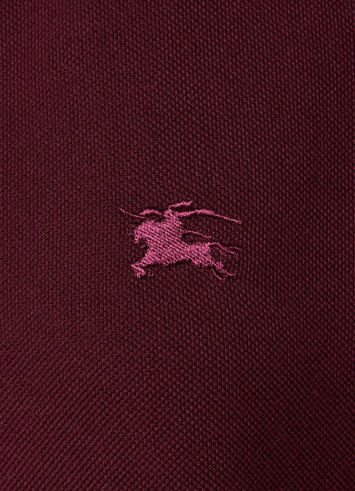 Burberry Georgina mini jurk van piqué katoen met polokraag - detail 2 bordeauxrood