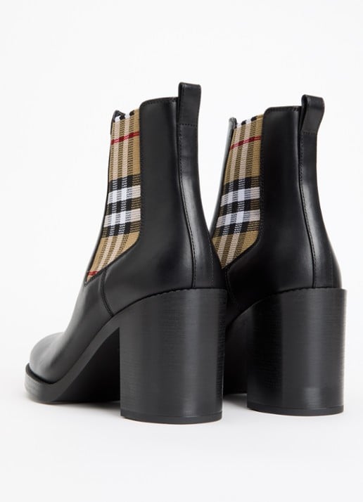Burberry Hampstead enkellaarsje van kalfsleer - achterkant 4 zwart