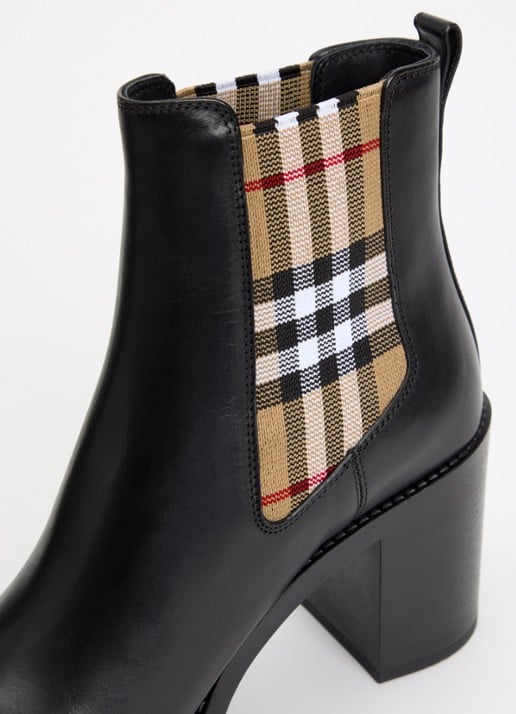 Burberry Hampstead enkellaarsje van kalfsleer - detail 3 zwart