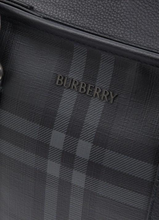 Burberry Handtas met ruitdessin en afneembare schouderriem - detail 5 antraciet