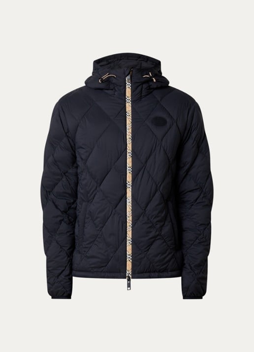 Burberry Hescott gewatteerd jack met quilt patroon  - voorkant 2 zwart
