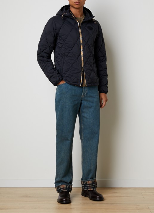 Burberry Hescott gewatteerd jack met quilt patroon  - voorkant 3 zwart