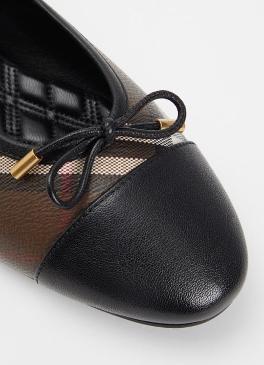 Burberry Highgate ballerina met ruitdessin en details van lamsleer - detail 5 multicolor