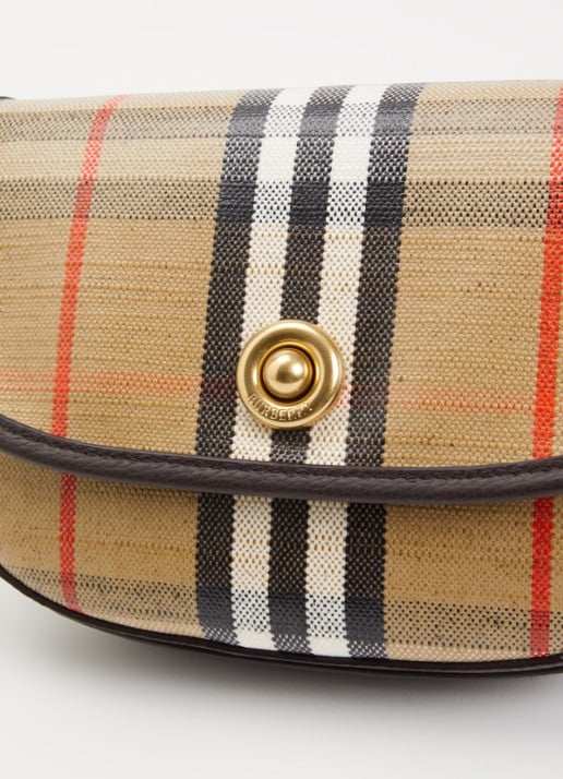 Burberry Highlands mini crossbodytas met details van kalfsleer  - detail 3 bruin