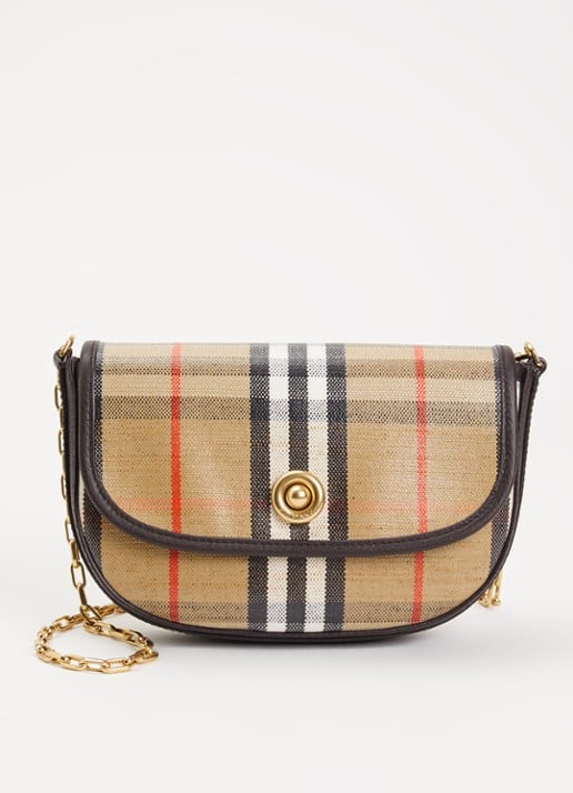 Burberry Highlands mini crossbodytas met details van kalfsleer