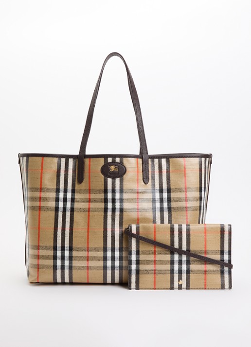 Burberry Highlands shopper met kalfsleren details