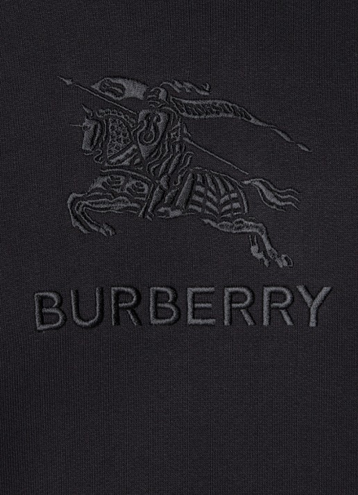 Burberry Hoodie met logoborduring - detail 6 zwart