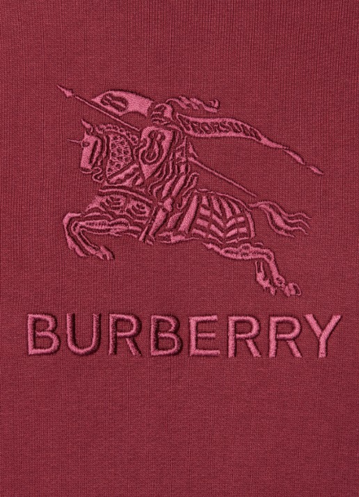 Burberry Hoodie met logoborduring - detail 3 bordeauxrood