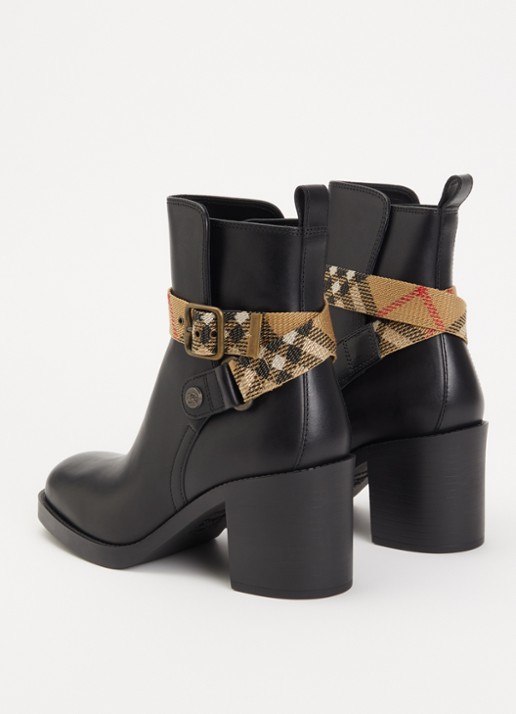 Burberry Huntley enkellaarsje van kalfsleer - achterkant 4 zwart
