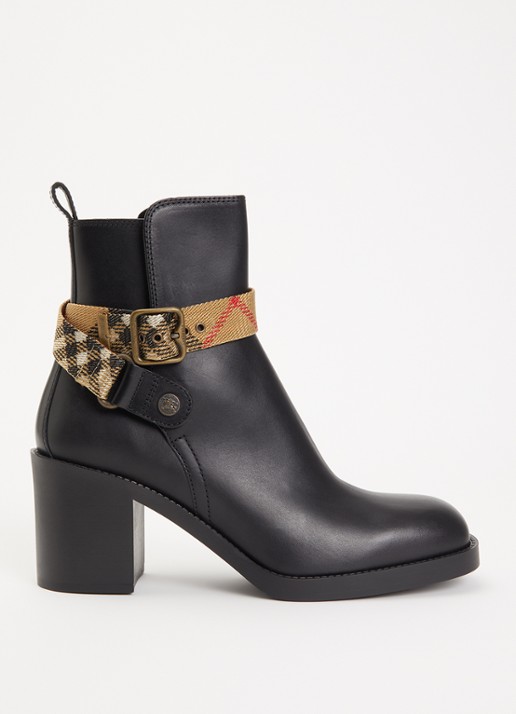 Burberry Huntley enkellaarsje van kalfsleer