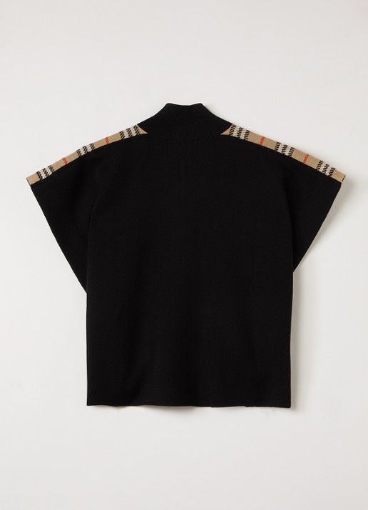 Burberry Izza fijngebreid vest - achterkant 3 zwart