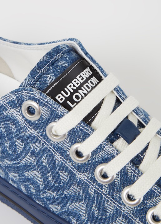 Burberry Jack Low sneaker van canvas - detail 4 denim