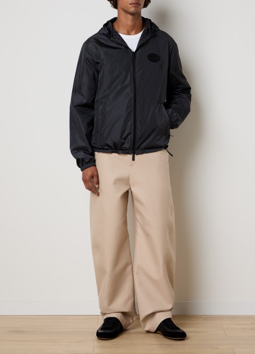Burberry Jack met ruitdessin en ritszakken - voorkant 6 antraciet