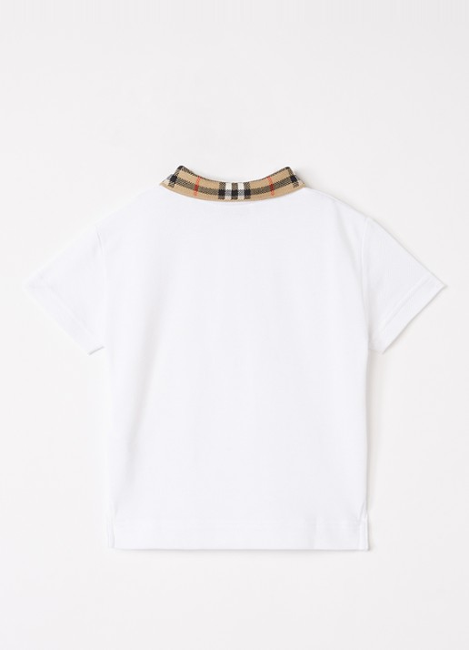 Burberry Johane polo van piqué katoen - voorkant 2 wit