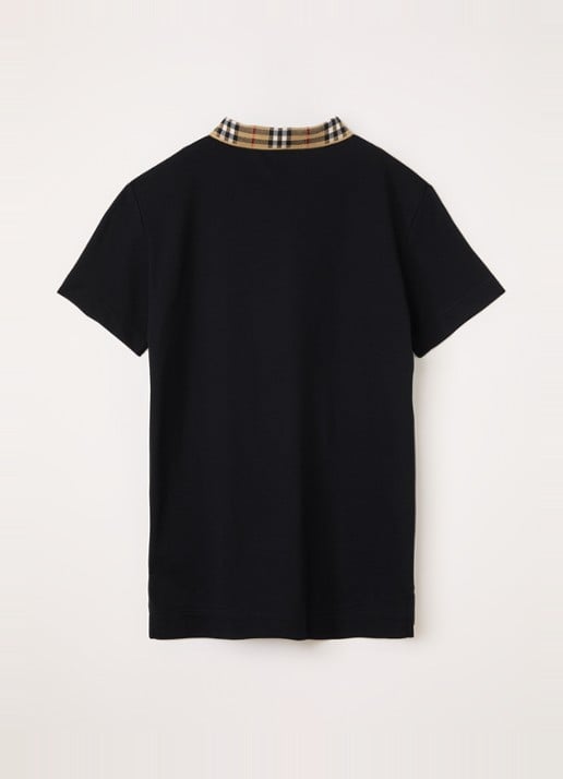 Burberry Johane polo van piqué katoen - voorkant 2 zwart
