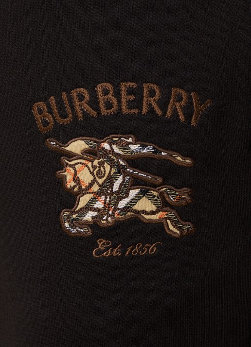 Burberry Jonny straight fit joggingbroek met logoborduring - detail 3 chocoladebruin