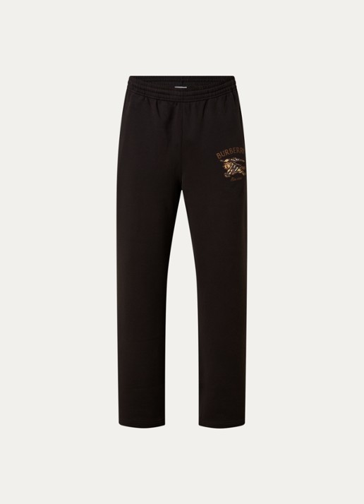 Burberry Jonny straight fit joggingbroek met logoborduring - voorkant 5 chocoladebruin