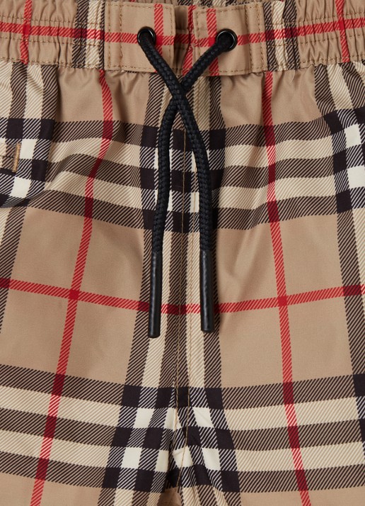 Burberry Kameron zwembroek met ruitdessin en logo - detail 3 camel