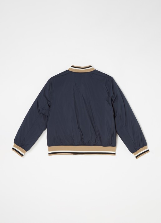 Burberry Kaziah bomberjack met donsvulling en logoprint - achterkant donkerblauw