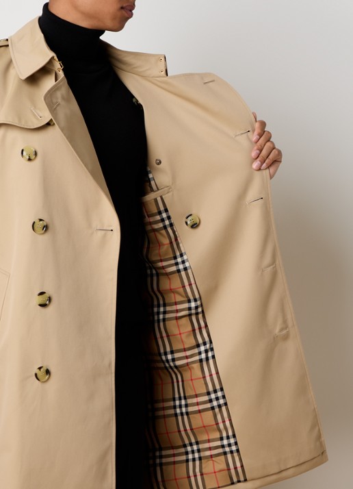 Burberry Kensingon Heritage double-breasted trenchcoat met ceintuur - detail 4 beige