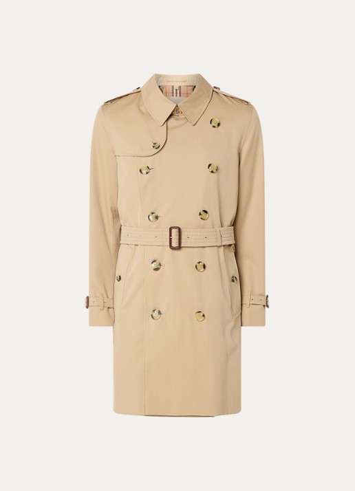 Burberry Kensingon Heritage double-breasted trenchcoat met ceintuur - voorkant beige